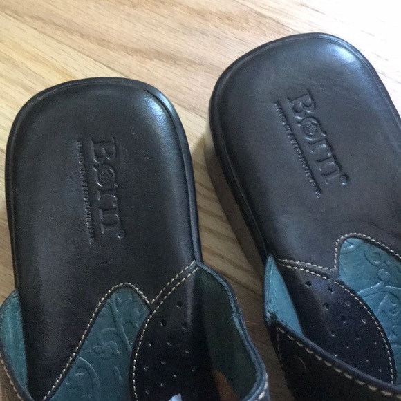 Born Black Leather Clogs Size 8 - Picture 4 of 11